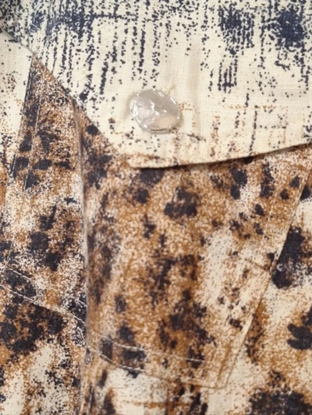 SPANNER Leopard Print Abstract Cotton A-Line Skirt Size 10 - Picture 5 of 5